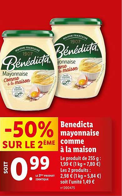 Bénédicta mayonnaise comme à la maison