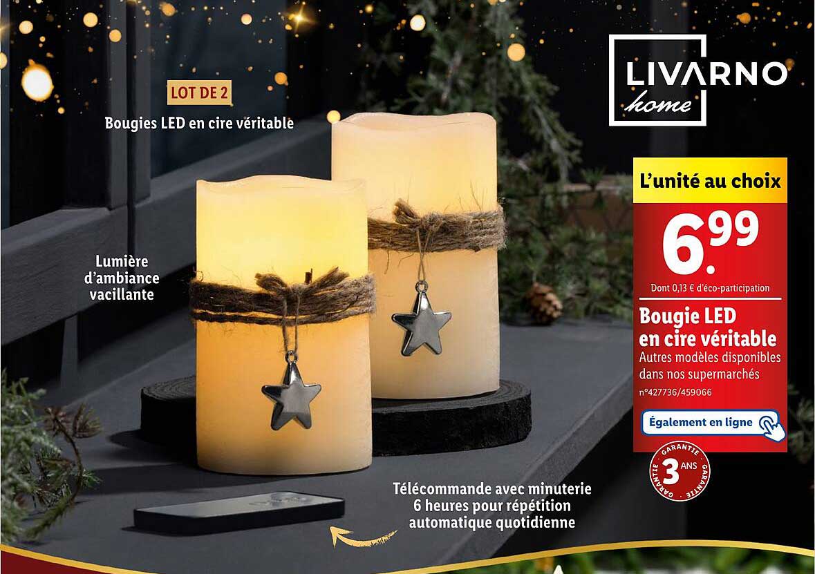 Bougies LED en cire véritable