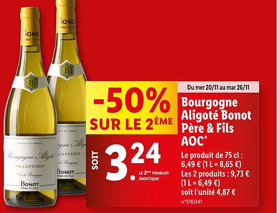 Bourgogne Aligoté Bonot Père & Fils AOC*