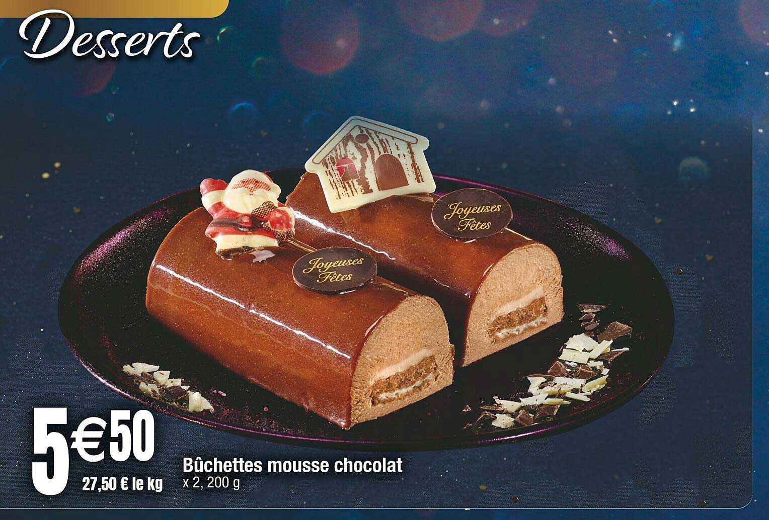 Bûchettes mousse chocolat