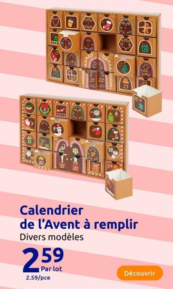 Calendrier de l'Avent à remplir