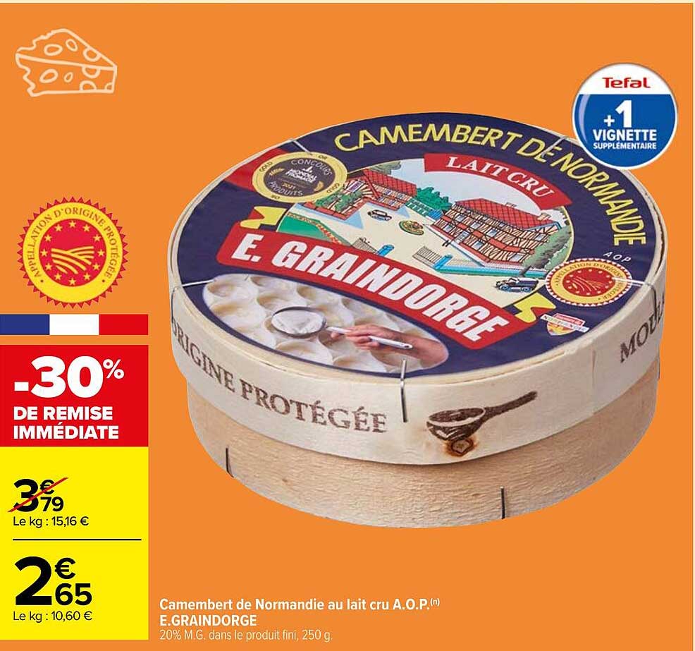 Camembert de Normandie au lait cru A.O.P. E.GRAINDORGE