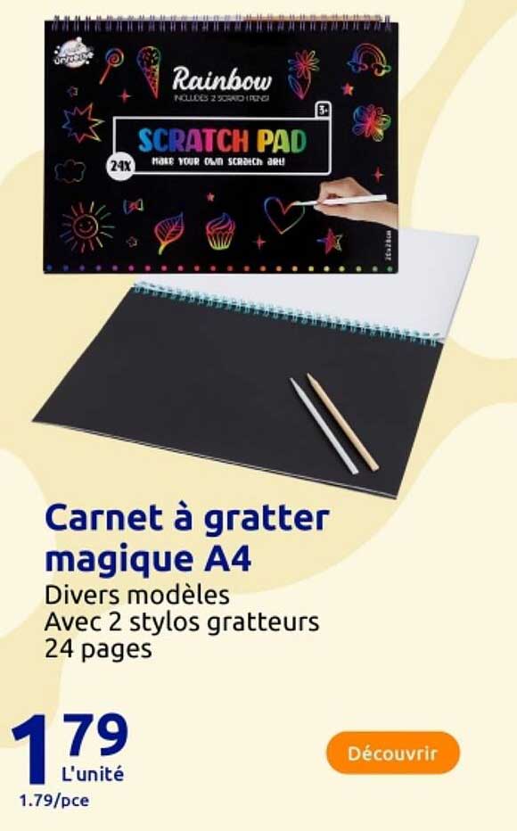 Carnet à gratter magique A4