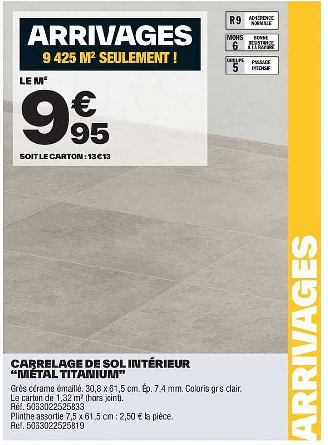 CARRELAGE DE SOL INTÉRIEUR "MÉTAL TITANIUM"