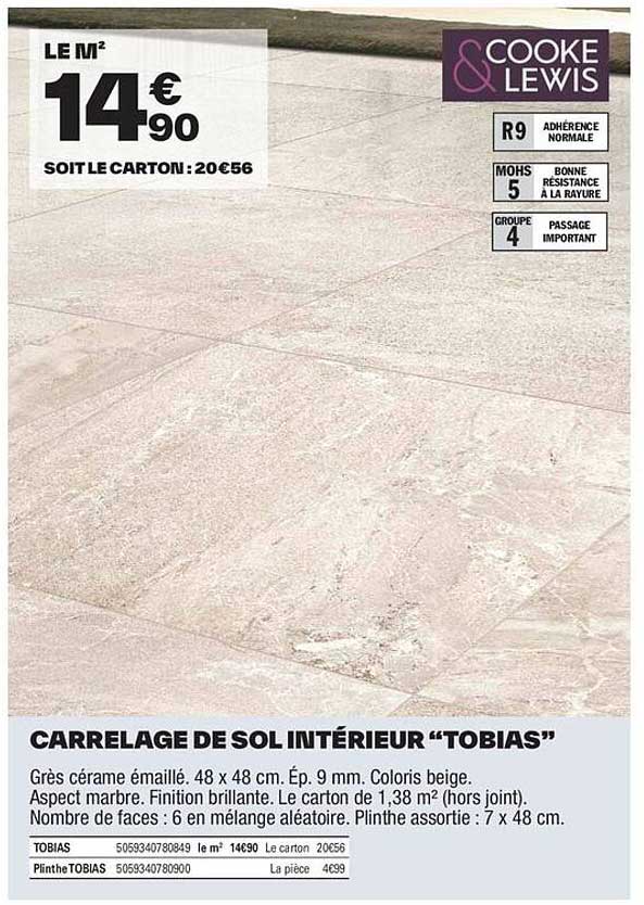 CARRELAGE DE SOL INTÉRIEUR "TOBIAS"