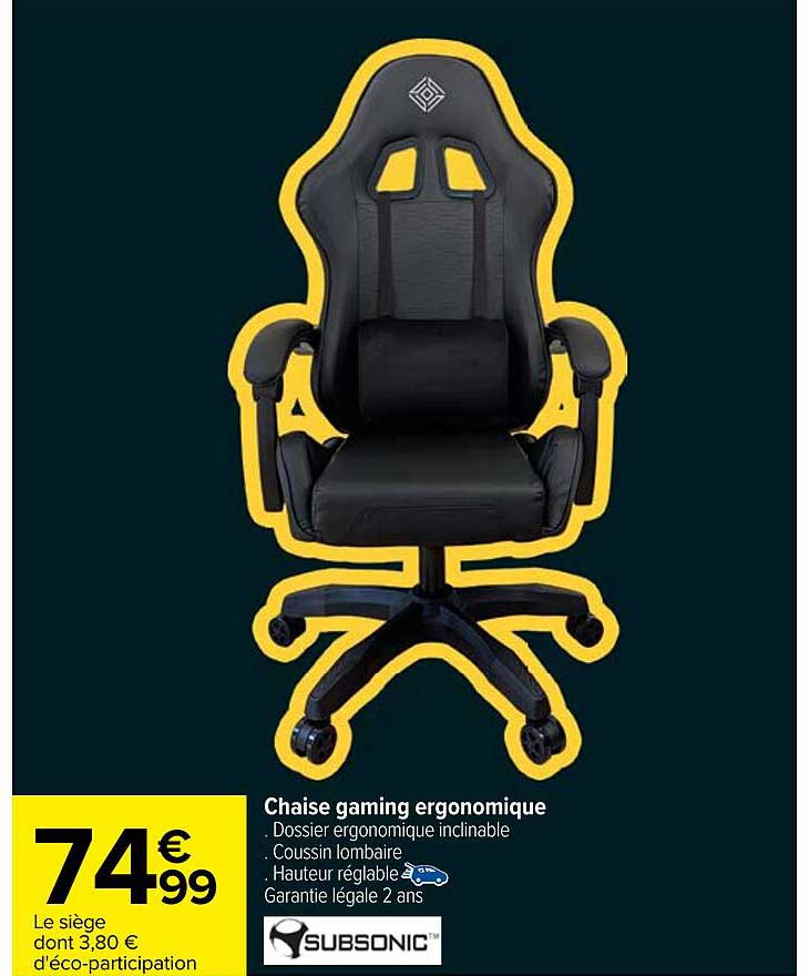 Chaise gaming ergonomique