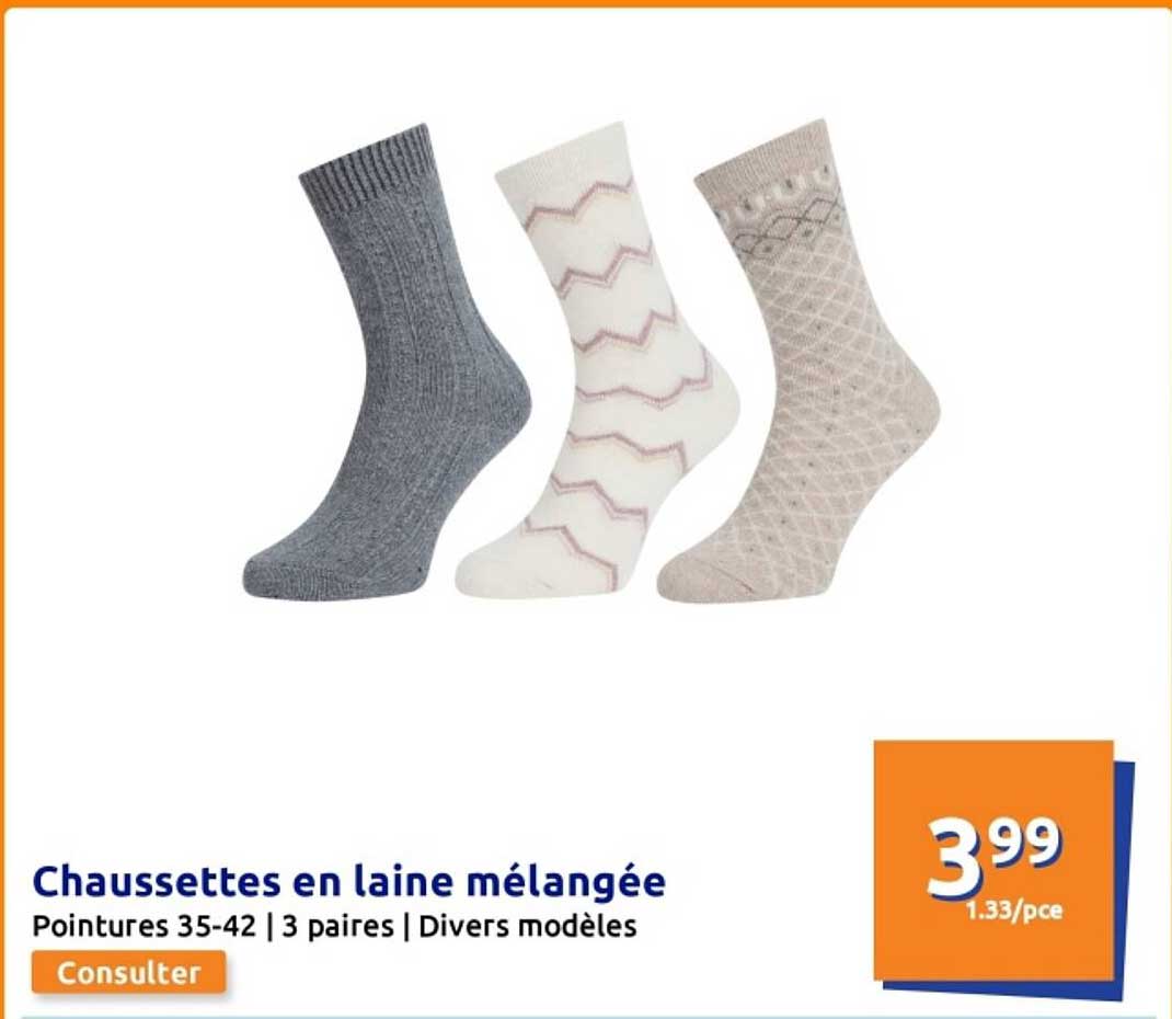 Chaussettes en laine mélangée