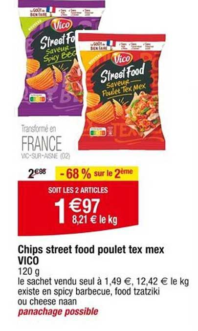 Chips street food poulet tex mex VICO