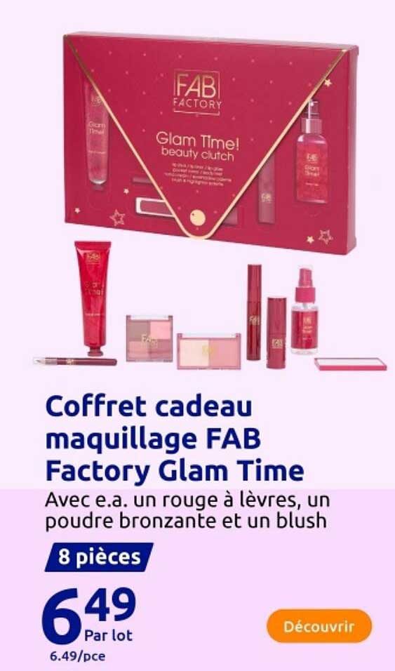 Coffret cadeau maquillage FAB Factory Glam Time