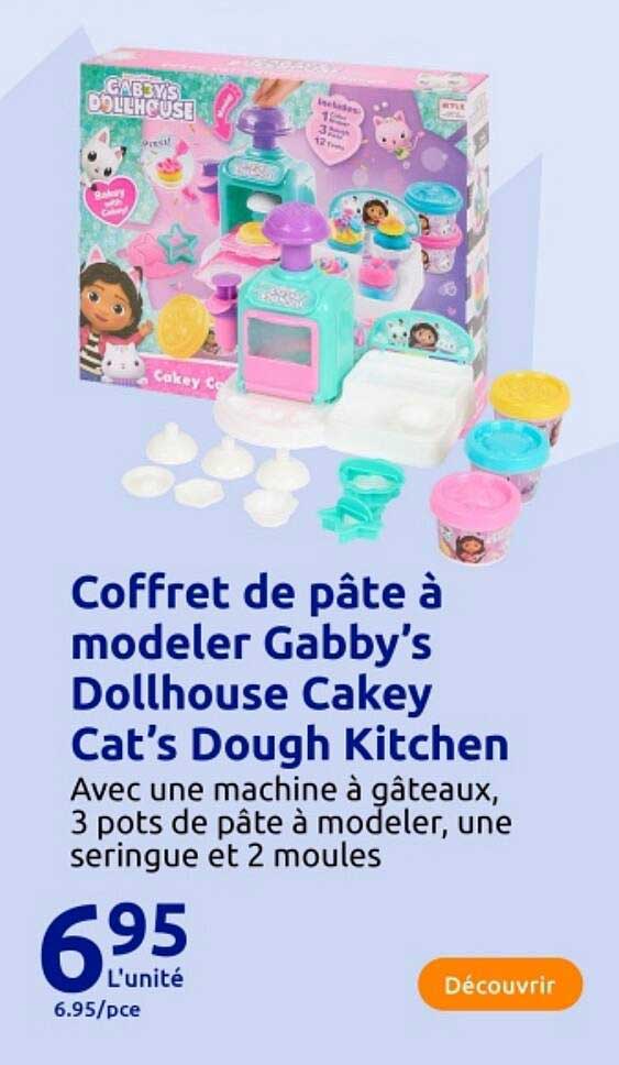 Coffret de pâte à modeler Gabby's Dollhouse Cakey Cat's Dough Kitchen