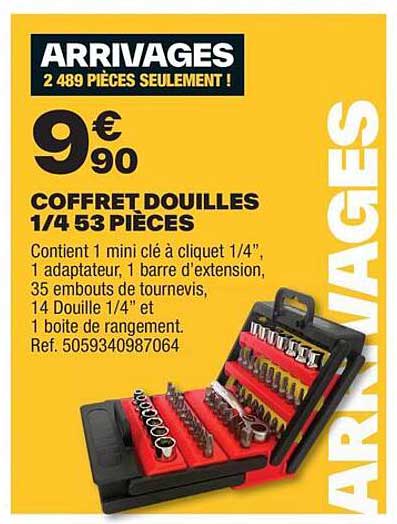 COFFRET DOUILLES 1/4 53 PIÈCES