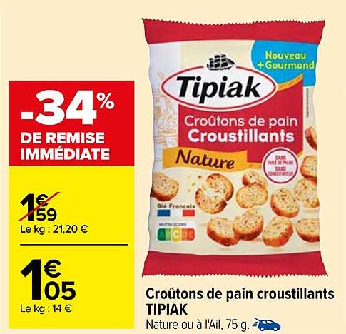 Croutons de pain croustillants TIPIAK