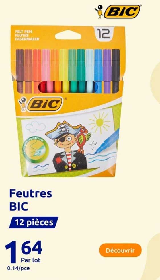 Feutres BIC 12 pièces