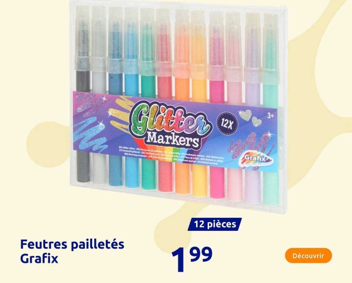 Feutres pailletés Grafix