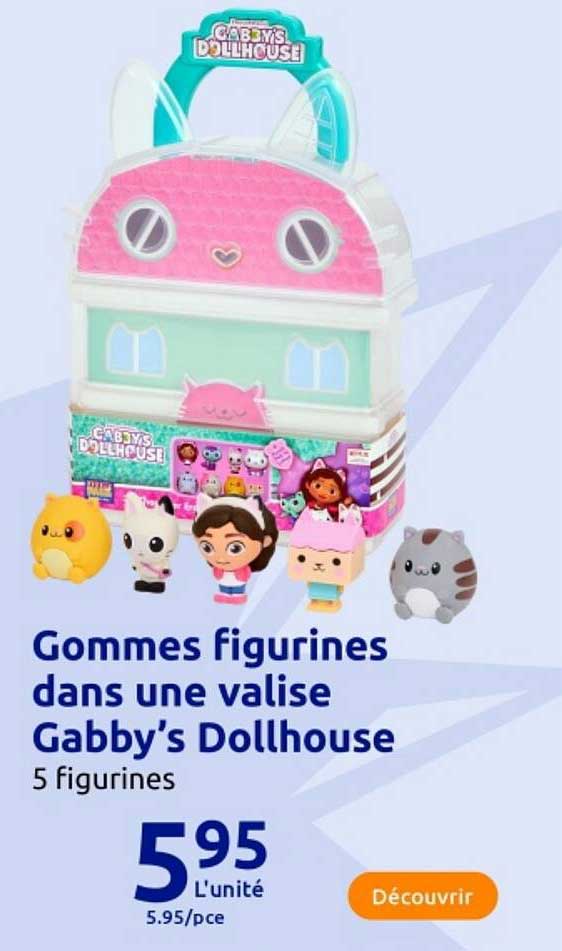 Gommes figurines dans une valise Gabby's Dollhouse