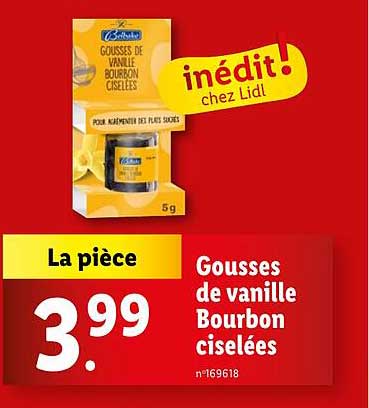 Gousses de vanille Bourbon ciselées