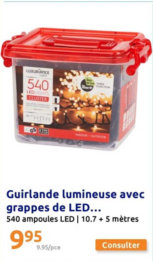 Guirlande lumineuse avec grappes de LED