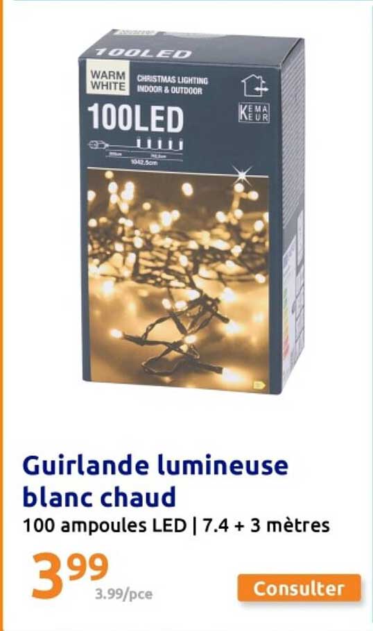 Guirlande lumineuse blanc chaud