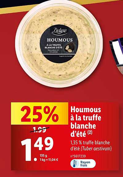 Houmous à la truffe blanche d’été