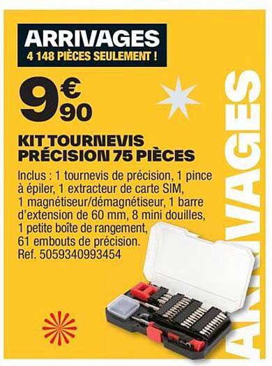 KIT TOURNEVIS PRÉCISION 75 PIÈCES