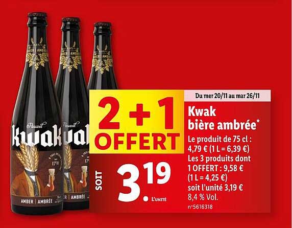 Kwak bière ambrée*