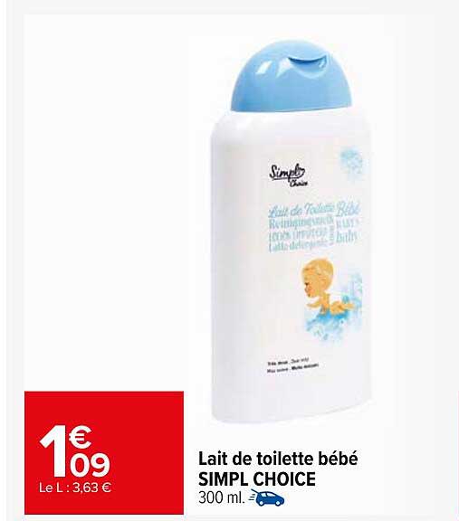 Lait de toilette bébé SIMPL CHOICE