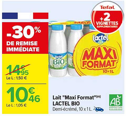 Lait "Maxi Format"(m) LACTEL BIO