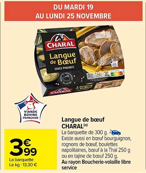 Langue de boeuf CHARAL