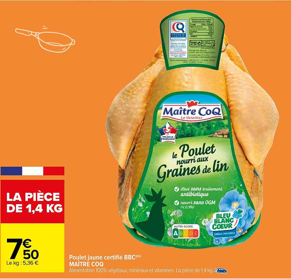 le Poulet nourri aux Graines de lin