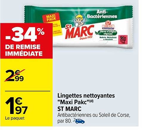 Lingettes nettoyantes "Maxi Pak" ST MARC