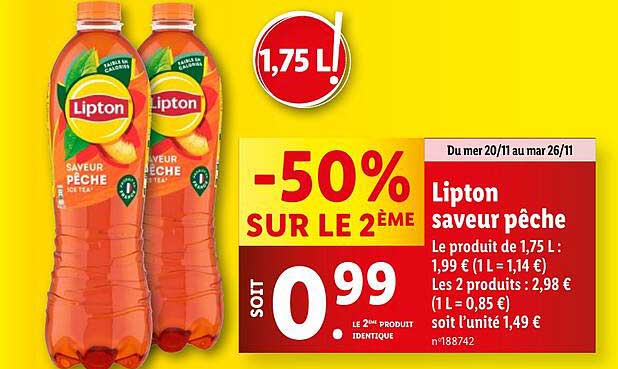 Lipton saveur pêche