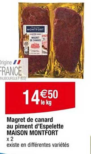 Magret de canard au piment d’Espelette MAISON MONTFORT