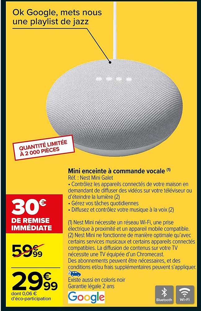 Mini enceinte à commande vocale