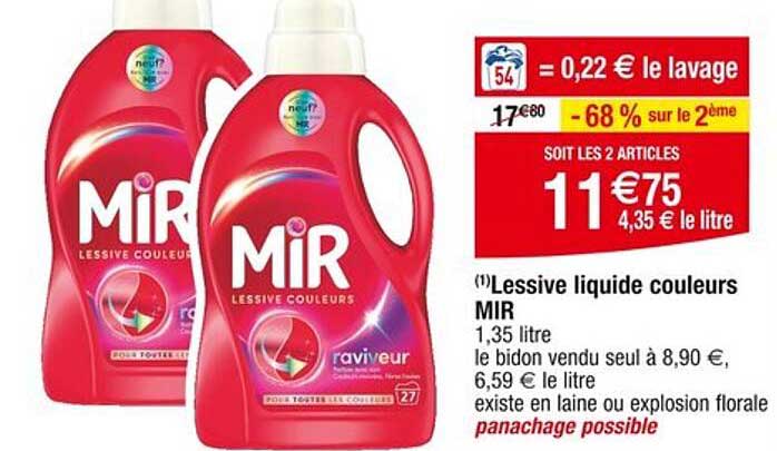 MIR Lessive liquide couleurs raviveur