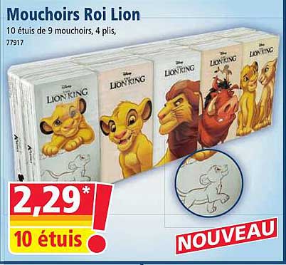 Mouchoirs Roi Lion