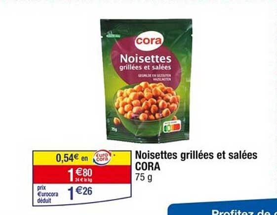 Noisettes grillées et salées CORA