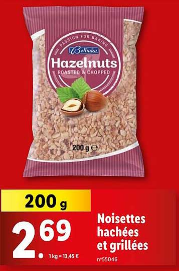 Noisettes hachées et grillées