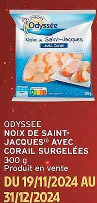 ODYSSEE NOIX DE SAINT-JACQUES® AVEC CORAIL SURGELÉES