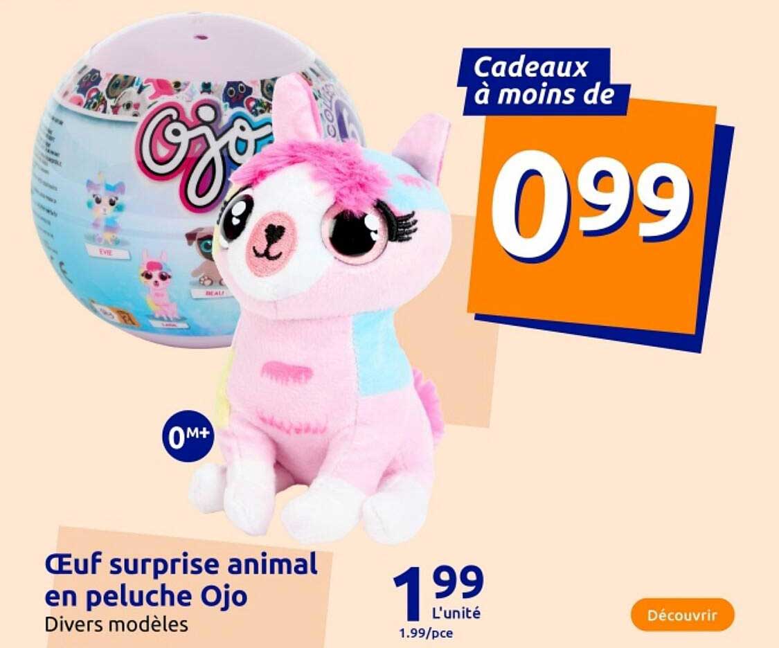 Œuf surprise animal en peluche Ojo