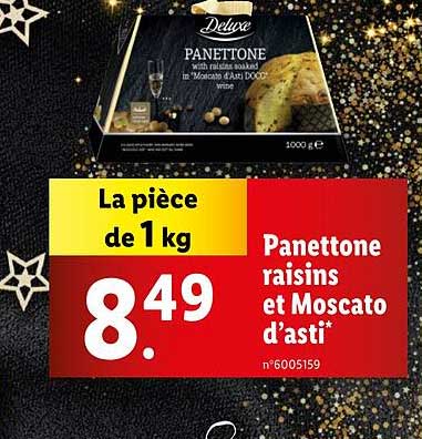 Panettone raisins et Moscato d’asti