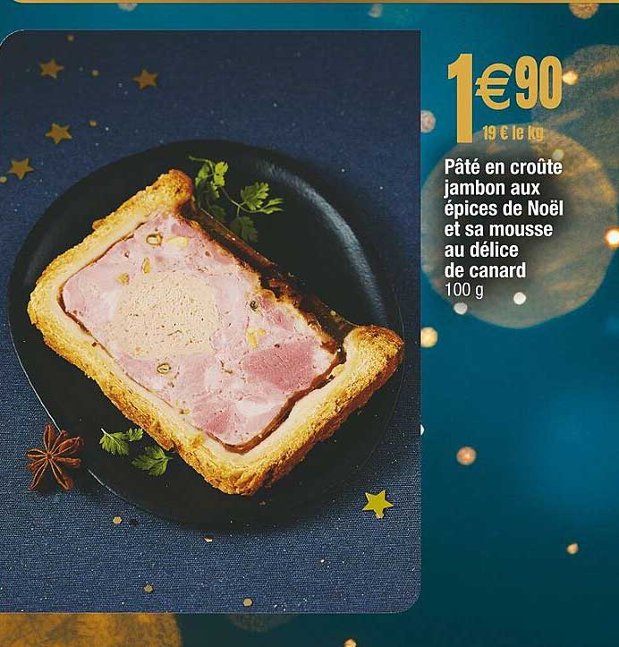 Pâté en croûte jambon aux épices de Noël et sa mousse au délice de canard