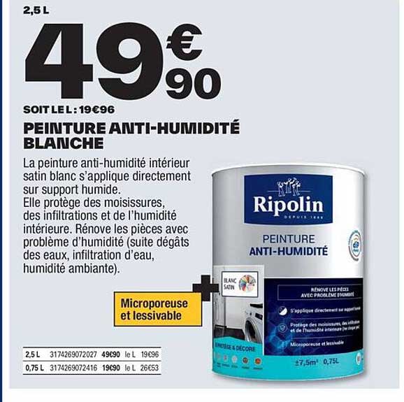 PEINTURE ANTI-HUMIDITÉ BLANCHE