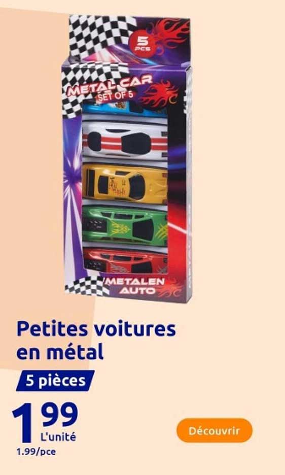 Petites voitures en métal