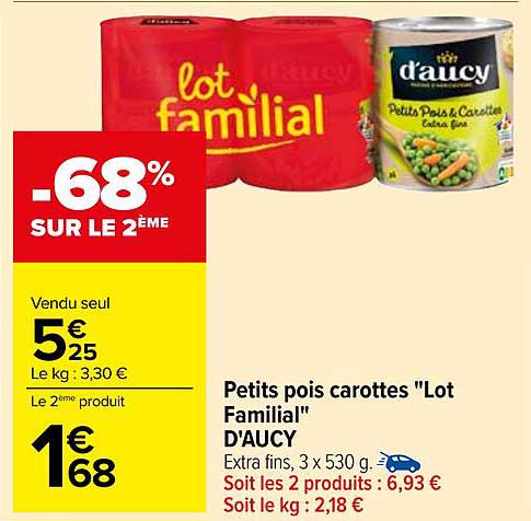 Petits pois carottes "Lot Familial" D’AUCY