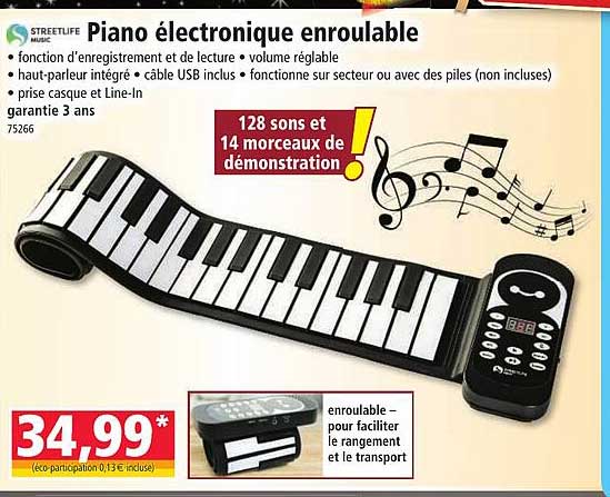 Piano électronique enroulable