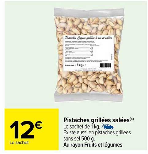 Pistaches grillées salées