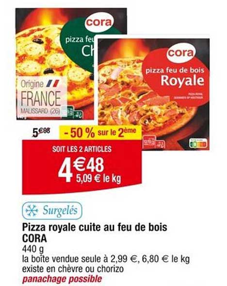 Pizza royale cuite au feu de bois Cora