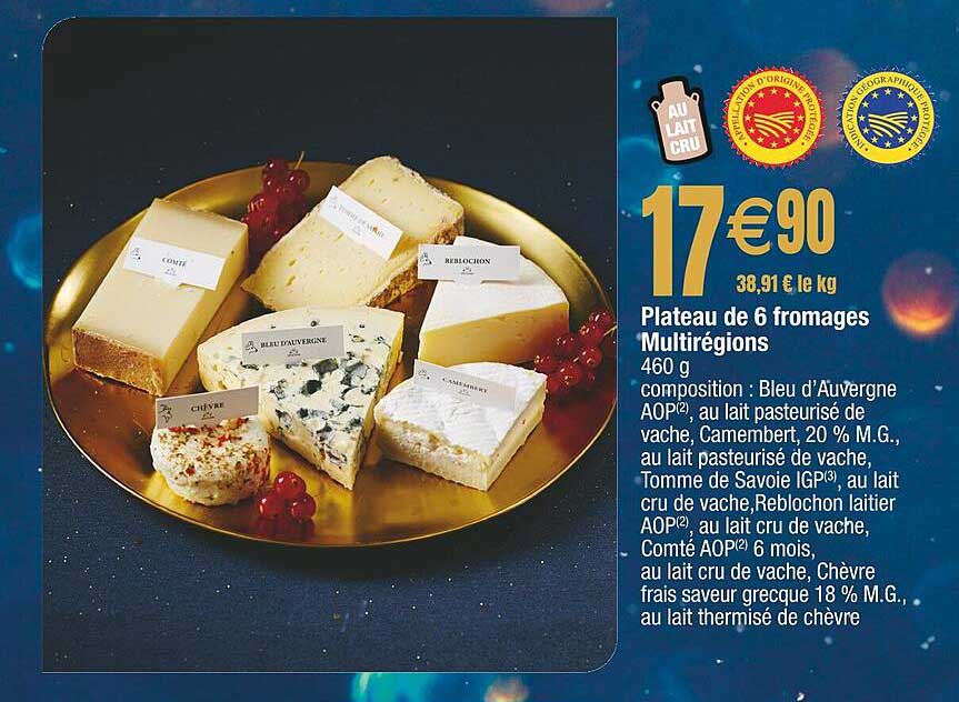 Plateau de 6 fromages Multirégions