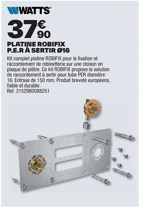 PLATINE ROBIFIX P.E.R A SERTIR Ø16