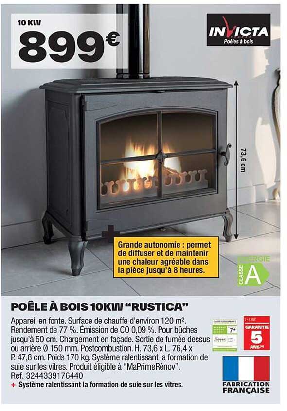 POÊLE À BOIS 10KW "RUSTICA"